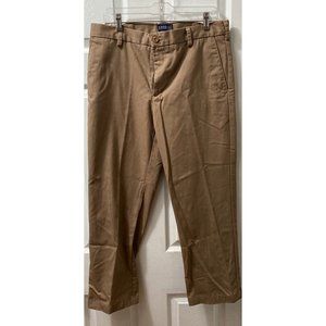 IZOD American Chino Mens Pants Size W34 x L30 Cotton‎ Slacks Dark Tan EUC
